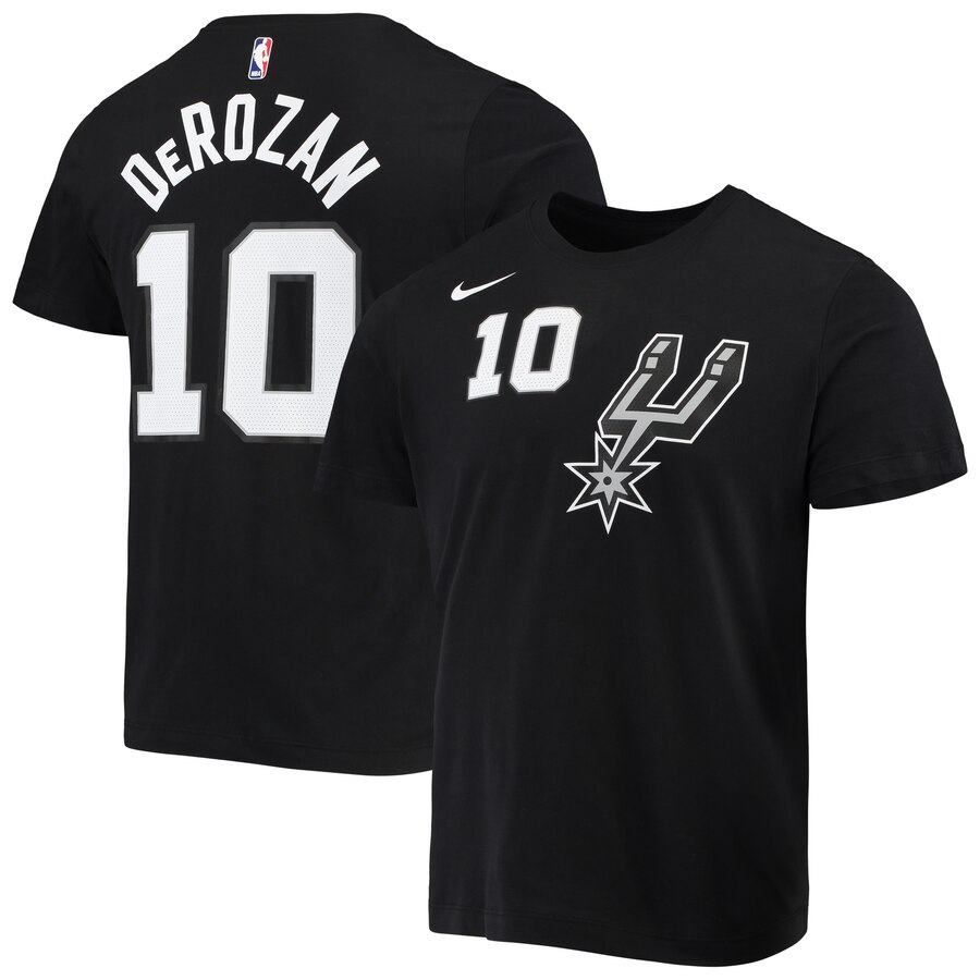 Men 2020 NBA Nike DeMar DeRozan San Antonio Spurs Black 201920 City Edition Name  Number TShirt->nba t-shirts->Sports Accessory